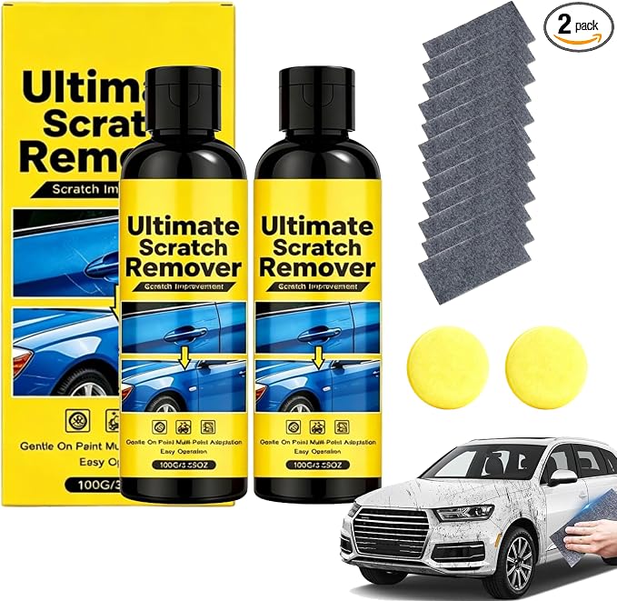 Car Scratch Remover, 2026 Upgrade Car Polishing Wax Scratchs Remover Cars Paint Scratchs Repair Kit, Scratch Remover for Vehicles with Wipe and Sponge Deep Scratches (2 Set)