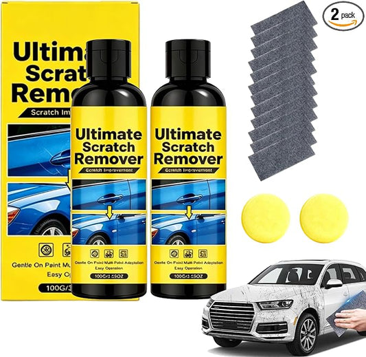 Car Scratch Remover, 2026 Upgrade Car Polishing Wax Scratchs Remover Cars Paint Scratchs Repair Kit, Scratch Remover for Vehicles with Wipe and Sponge Deep Scratches (2 Set)