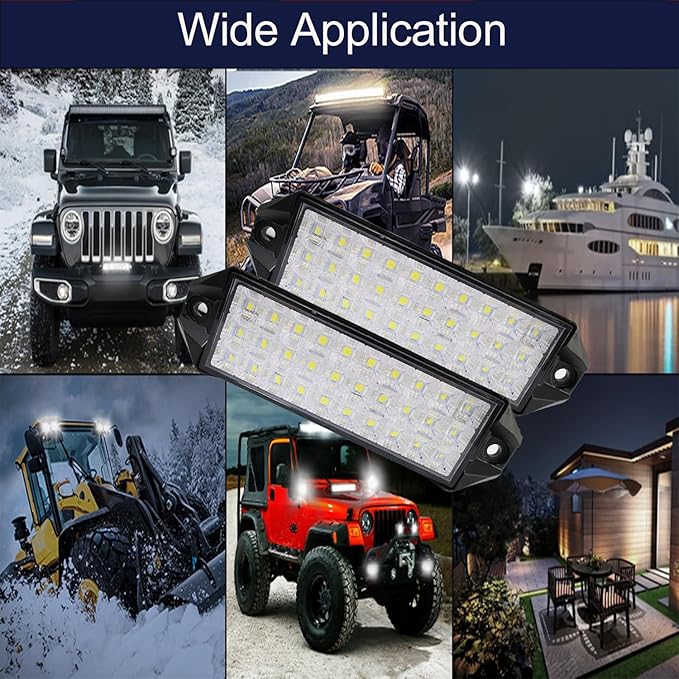Flush Mount LED Lights Pods,7 Inch Slim 12V 24V 40W Tractor Bumper Backup Reverse Surface Off Road Driving Fog Work Flood Light Bar for Marrine,Jeep,4X4,Truck, ATV,UTV,Boat 2 Pack