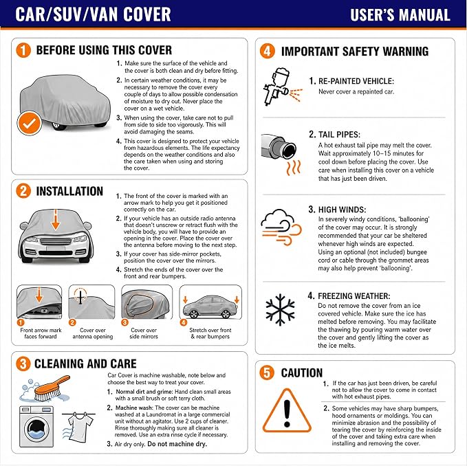 X AUTOHAUX Car Cover for Nissan Altima 2013-2024 210D-PU Outdoor Full Car Cover All Weather with Door Zipper for Waterproof Windproof Sun Rain Snow Protection