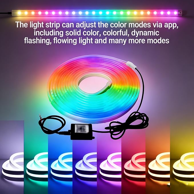 Dynamic Flowing Car Trunk Light Strip 4M/13.12ft RGB Neon Trunk led Light | Waterproof 12V Auto On/Off Cuttable Trunk LED Light Strip Flexible Silicone Ambient Lighting