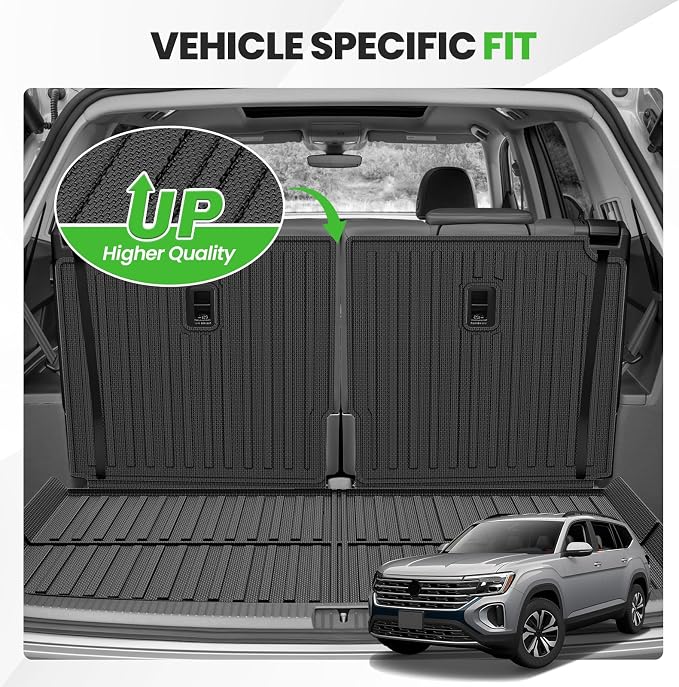 Cargo Liner for VW Volkswagen Atlas 2018-2025 2026 (Not for Cross Sport), All Weather Cargo Mats for Atlas Accessories, Heavy Duty TPE Trunk Mat, Car Accessories