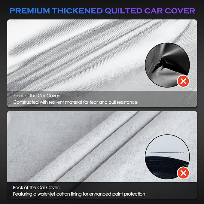 Car Cover Custom Fit for Mazda Miata MX-5 1989-2025,6 Layers Truck Cover Waterproof All Weather for Automobiles,Outdoor Full Exterior Cover,Rain, Sun, Wind Protection,Silver