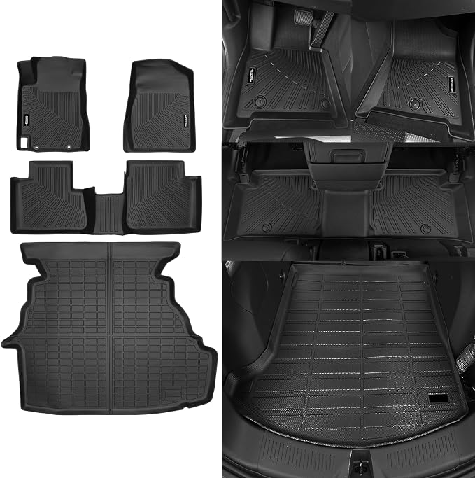 Custom Fit Floor Mats for Toyota Camry 2002-2006 | All Weather TPE Floor Liners with Trunk Mat | Odorless Interior Accessories