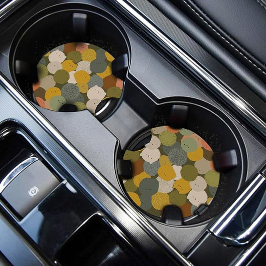 WOCOCN Car Coasters,Cup Holder Coasters for Car,2.75inch Anti Slip and Absorbent,Cute Automotive Interior Accessories for Cup Holder,Pack of 2 (Novelty)