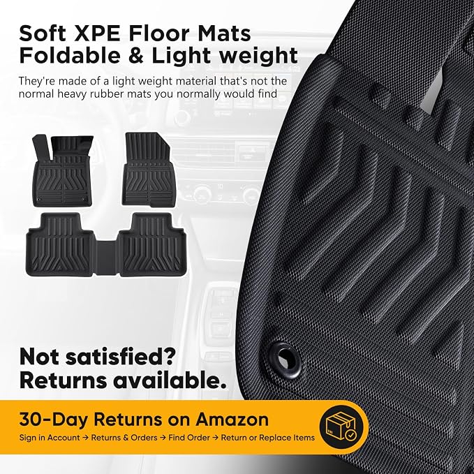 Floor Mats for Honda Accord 2022 2021 2020 2019 2018 Car Accessories 5 Seat | Sedan 10th Gen Gas & Hybrid Model Custom Fit All-Weather XPE Rubber Liners Front Rear Carpet Rug 3PCS Black Summer Bench Trip