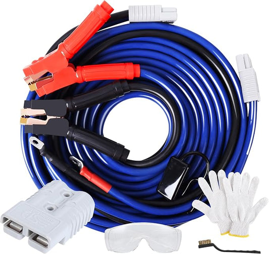 SAFEMATE 0 Gauge 30FT Heavy Duty Jumper Cables for Diesel Trucks, Pickup & SUV – 1000A Booster Cable with Quick Connect Plug, Tangle-Free, Carry Bag – 12V/24V