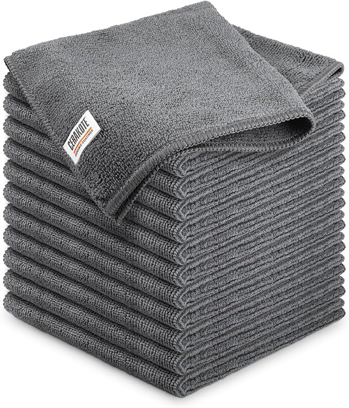 CERAKOTE Microfiber Towels (12 Pack) - Cleaning and Application Towels - Durable 300 GSM Lint-Free Material - Ideal for Cars, Home, Shop and Office