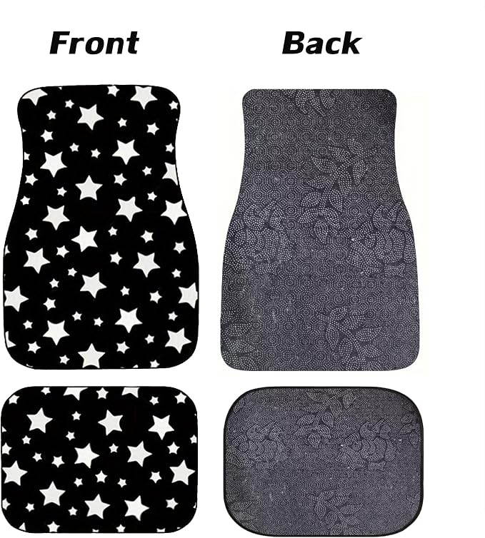 Car Floor Mats Non-Slip Automotive Floor Mats All-Weather Front Rear Car Floor Foot Mat Sets of 4 Pieces Foot Mats Rugs Carpet for Car Trucks SUV Sedans (NO.46)