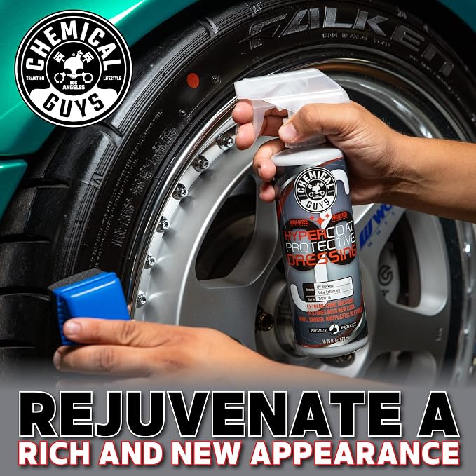 Chemical Guys, G6 HyperCoat High Gloss Dressing for Tires & Trim, 16 oz | High-gloss dressing revives vinyl, rubber, plastic, tires and trim with shine and a protective satin layer
