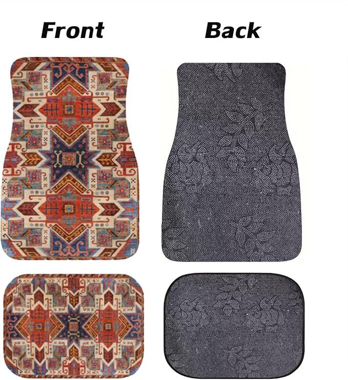 Car Floor Mats Non-Slip Automotive Floor Mats All-Weather Front Rear Car Floor Foot Mat Sets of 4 Pieces Foot Mats Rugs Carpet for Car Trucks SUV Sedans (NO.40)