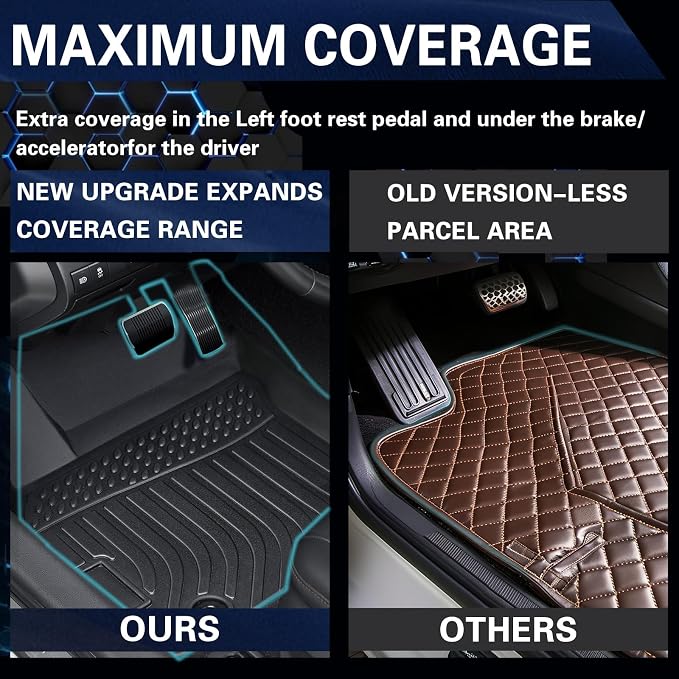 Floor Mats for 2016-2022 Honda HR-V,All-Weather TPE Rubber Car Floor Mats Custom Fit Full Set Includes 1st and 2nd Rows Maximum Coverage Anti-Slip 1st & 2nd Row Black