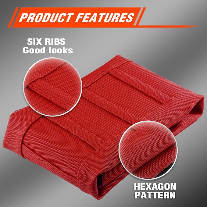Dirt Bike Seat Cover - White Stripe Universial Seat Cover for Dirt Bike - Motorcycle Motorcross Enduro Seat Covers (All Red)