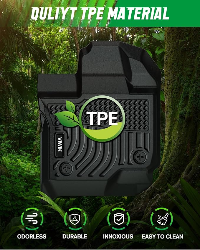 VIWIK Floor Mats fit for 2021-2026 Wrangler 4XE Hybrid, Car Mats All Weather Protection Custom Floor Liners Include 1st and 2nd Row Front & Rear, TPE Black