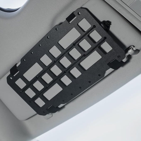 LIVANS Car Sun Visor Organizer Rigid Molle Panel, Fit Most Vehicles | 12x6.3" Visor Accessories, Modular Vehicle Visor Holder, for Tactical Gears &Molle Pouches