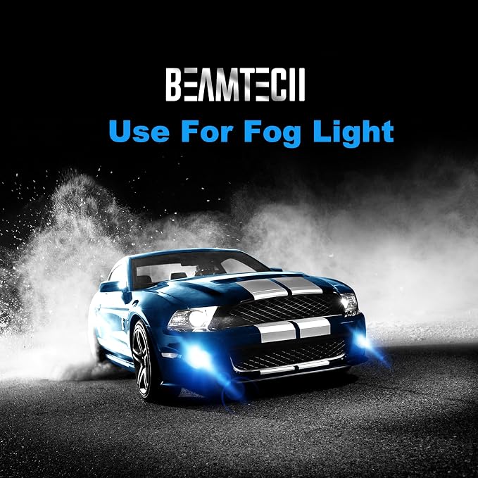 BEAMTECH 9006 Bulbs, HB-4 Fog Light G-XPower Chip 500% Brighter Plug & Play | 6500K White Light Pack of 2