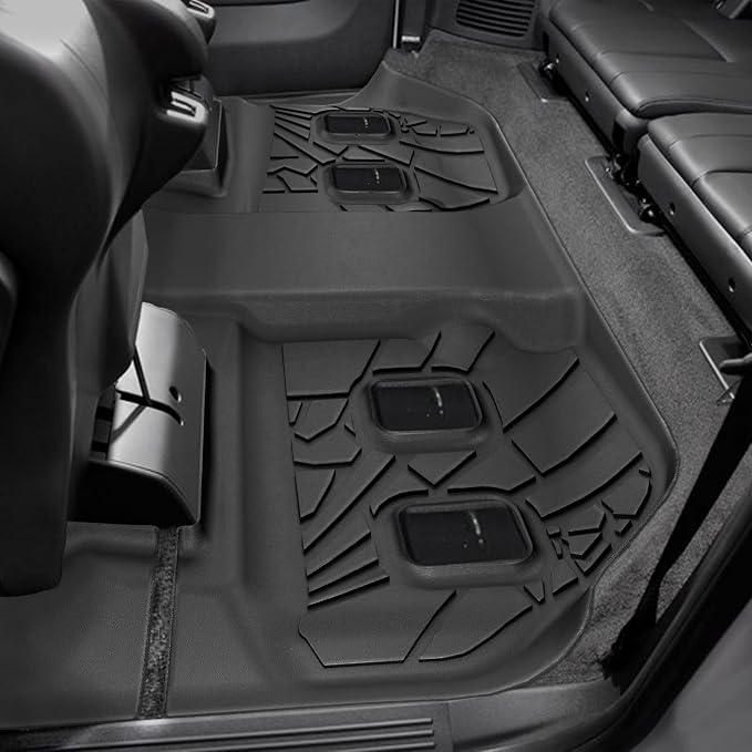 KARPAL Floor Mats for 2015-2020 Chevy Suburban & GMC Yukon XL (Not for Yukon) with 2nd Row Bucket Seats (7seats), All-Weather TPE Custom Fit Floor Liners Car Accessories
