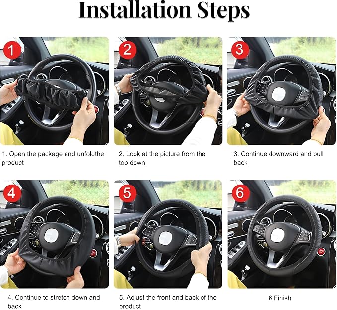 Car Steering Wheel Cover, Breathable Anti-Slip Vehicle Steering Wheel Protector with Inner Ring, Automotive Interior Protective Accessories, Universal for SUV RV Truck (Gray)