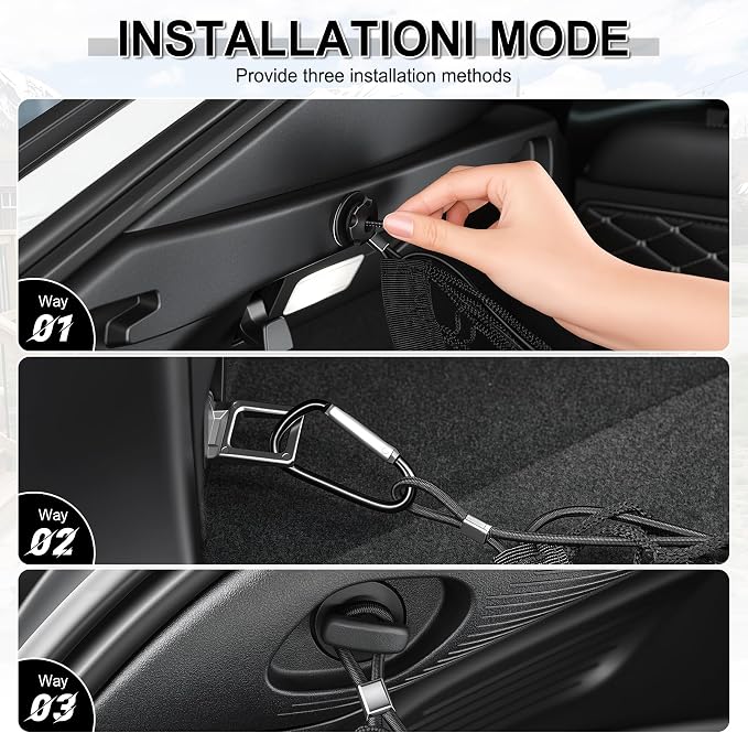 Amiss Truck Bed Cargo Net with Bottom Organizer, Compatible with 2017-2022 Honda CR-V, Portable Storage for Pickup Cargo and Heavy Duty Hook, Exterior Accessories for Car SUV Truck