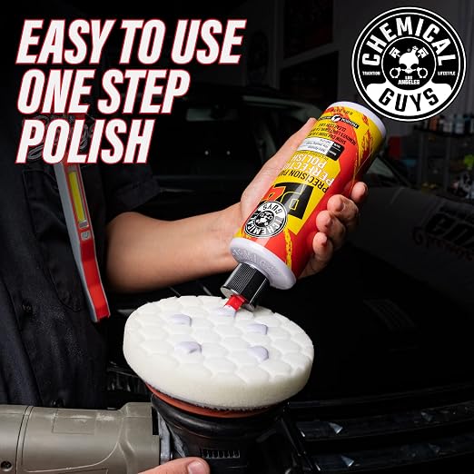 Chemical Guys, P4 Precision Paint Perfection Polish for Clear Coat, 16 oz | Refines swirls, towel marks and light defects, restoring deep gloss and clarity to clear coat, body-shop ready