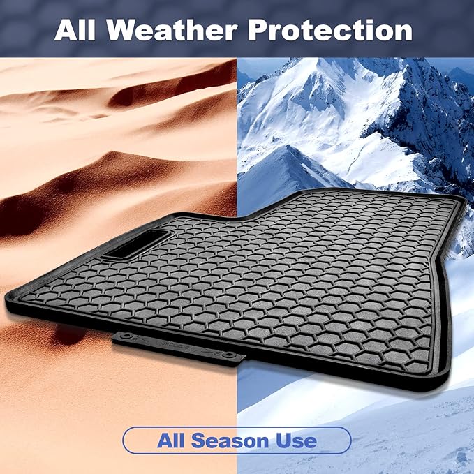 Spurtar for Tesla Model 3 Floor Mats 2017-2026, Automotive Rubber Floor Mat | Car Floor Mats with 3D Extended Edge, Honeycomb Design, Front & Rear All-Weather Protector, 3 Pack Black, Anti-Slip Backing