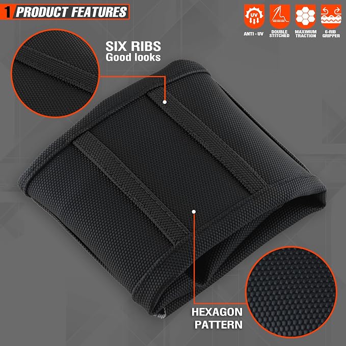 Universial Dirt Bike Seat Cover - Soft Ribbed Rubber Seat Covers for Motorcross Enduro (Black-2)