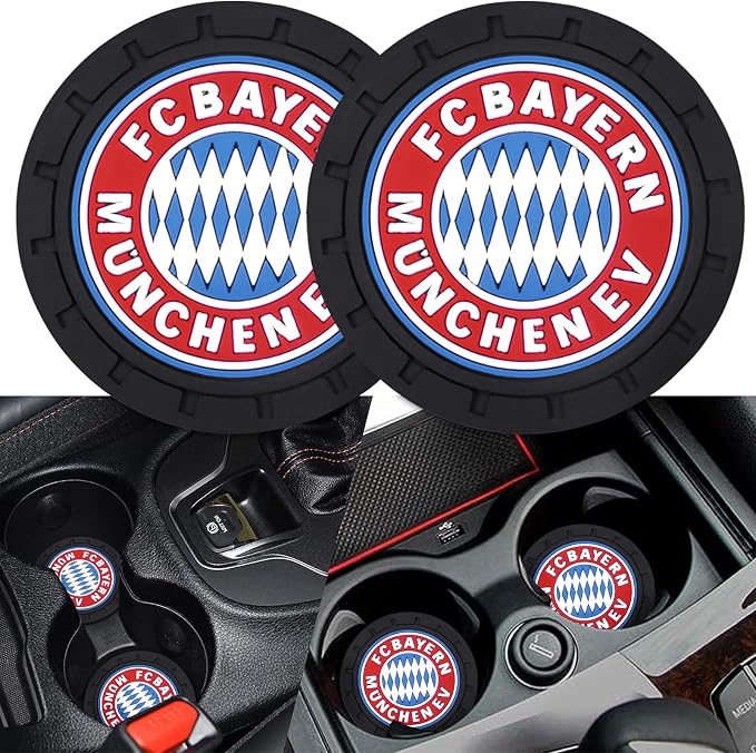 Cup Holder Insert Coaster for Bayern Munich UEFA UCL Fans,Anti Slip Car Cup Coaster Interior Accessories