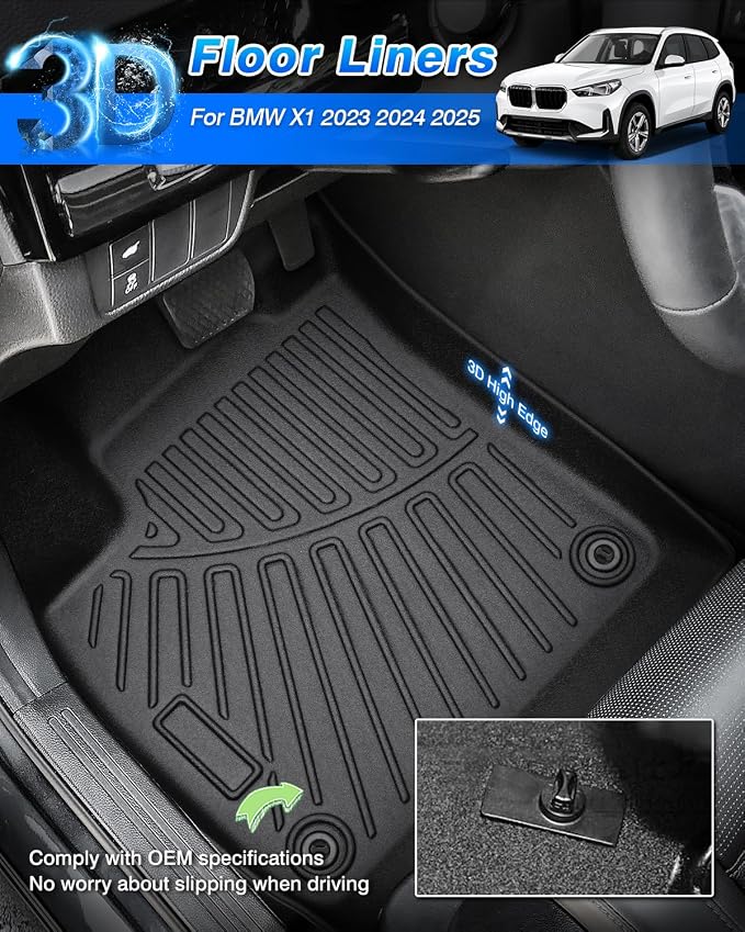 Cartist Floor Mats for BMW X1 2023 2024 2025 2026, All Weather Cargo Mat for BMW X1 Accessories, Heavy Duty Car Mats, Car Accessories