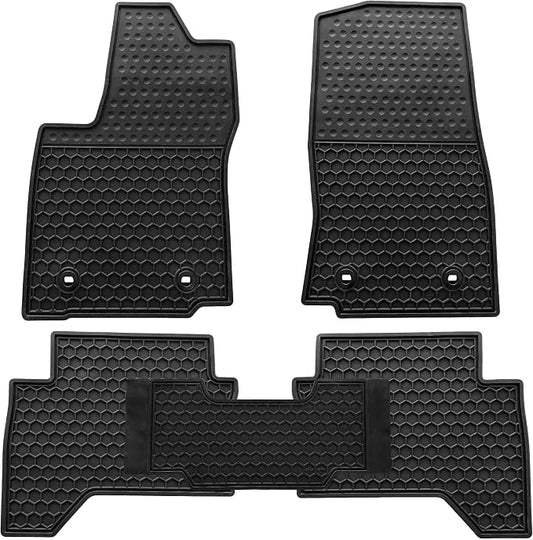 Car Floor Mats Custom Fit for Toyota Tacoma TRD/SR/SR5/limited 2026 2025 2024 Double Cab Auto Tran (Not fit Hybrid) Odorless Washable Heavy Duty Rubber (All Weather) Floor Liners Set Black