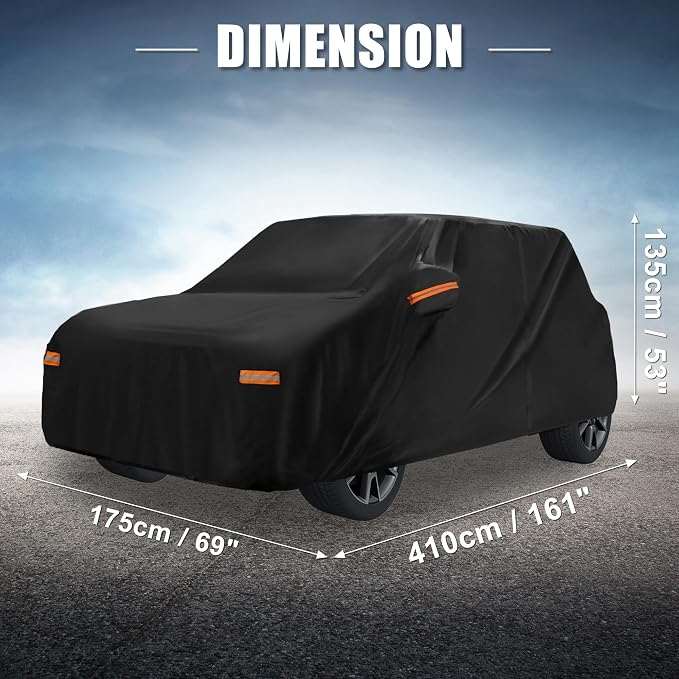 X AUTOHAUX Protective Car Cover for Mini Cooper 4DR - Waterproof, UV-Resistant, and All-Weather Protection with Door Zipper, 210D-PU Material