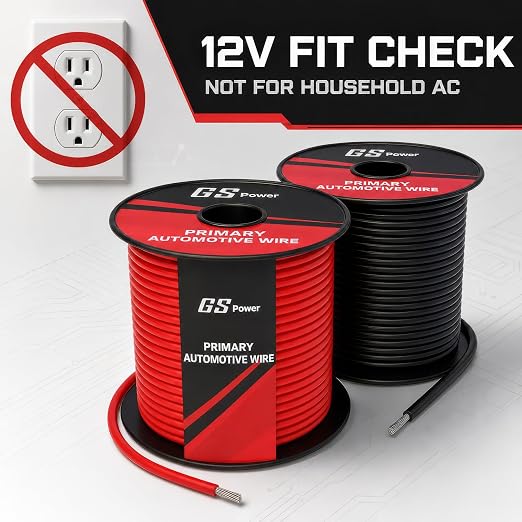 GS Power 200ft CCA 12 Gauge Wire Automotive, 2 Colors Red-Black, 12 AWG 12v, Flexible Speaker Electrical Wire Low Voltage Primary for Car Stereo Audio Trailer Harness Hookup Wiring DIY