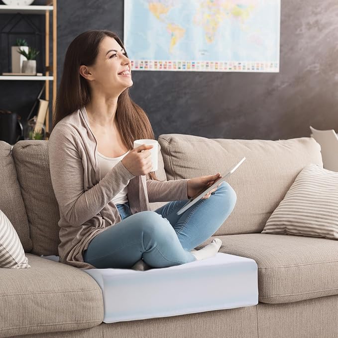 HOMBYS Memory Foam Couch Cushion Replacement, High Density Upholstery Foam Wrapped with Memory Foam & Polyester Batting, Sofa Cushions Inserts with Dacron Fiber Layer,with Removable Cover,5"x24"x27"