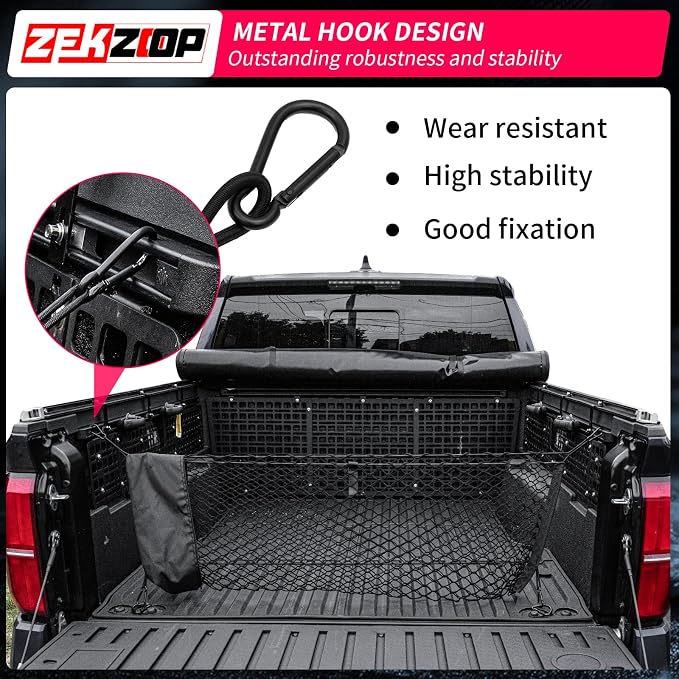 Cargo Net Compatible with 2024 2025 2026 Toyota Tacoma Envelope Style Truck Storage Net Dense Mesh with Free Storage Bags for 2025 Tacoma Exterior Accessories (4.1'×1.5')
