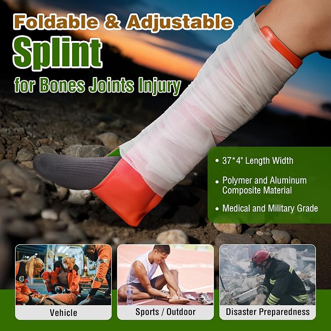 Premium IFAK Trauma Kits, First Aid Kits with Tourniquet, 36" Splint, Israeli-Bandage,Survival Emergency Prepare Equipment Bag for Home, Outdoor, Heavy-Duty Workspace, School, Car