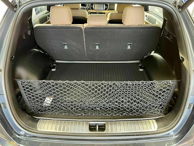 Trunk Organizer Cargo Net for KIA SPORTAGE 2017-2026 – Envelope Style Cargo Net for SUV – Premium Mesh Elastic Car Trunk Organizer Vehicle Carrier Storage – Compatible with Sportage