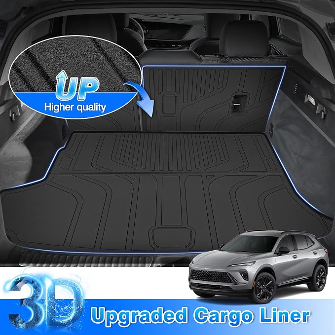 Envision Cargo mat - Trunk Mat for Buick Envision 2021-2026, All Weather Trunk Mat & Backrest Mat for Envision Accessories, Heavy Duty Rubber Mats, Car Accessories