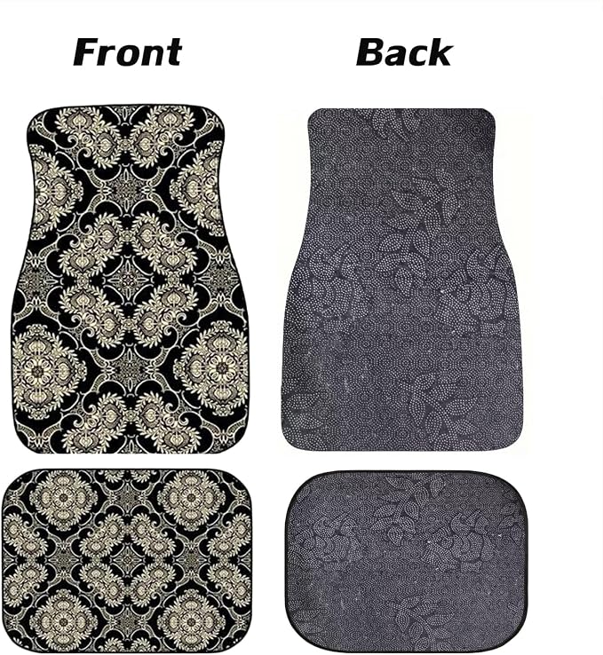Car Floor Mats Non-Slip Automotive Floor Mats All-Weather Front Rear Car Floor Foot Mat Sets of 4 Pieces Foot Mats Rugs Carpet for Car Trucks SUV Sedans (NO.58)