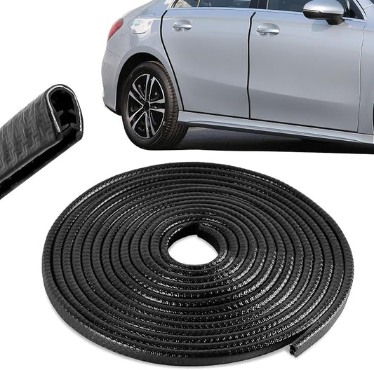 33ft (10m) Car Door Edge Guards, Car Door Protector, No-Glue Required Rubber Seal U Shape Automotive Door Entry Guard, Auto Door Edge Molding Protection for Most Vehicles (Black, 33Ft)