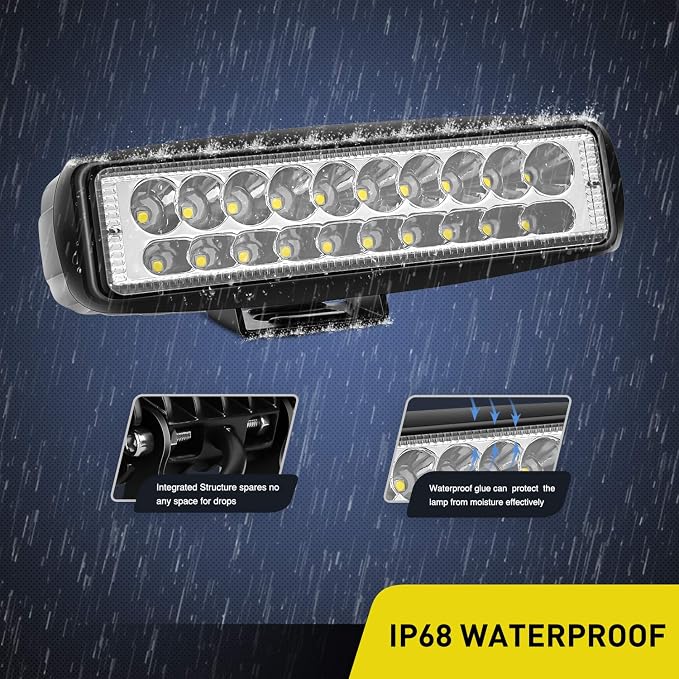 Nilight 2PCS Led Pods 6 Inch 60W Spot Light Bar 3000LM Driving Fog Off Road Lights 12V/24V for Trucks Jeep UTV ATV Marine Boat Golf Cart Trailer
