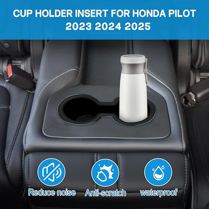 Cup Holders for 2023 2024 2025 Honda Pilot Accessories (Only Fits for 8 Seats) TPE Cup Holder Insert Front Center Console/2nd/3rd Row Drink Holder Organizer Replacement for 2024 Pilot 4Pcs Set