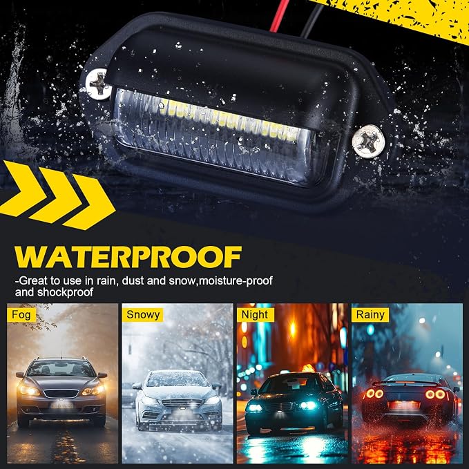 Mudder 24 Packs LED License Plate Light 12V-24V DC Waterproof License Plate 6-SMD Lamp Taillight Tag Lights for Trailer Truck SUV VAN RV Trucks and Boats