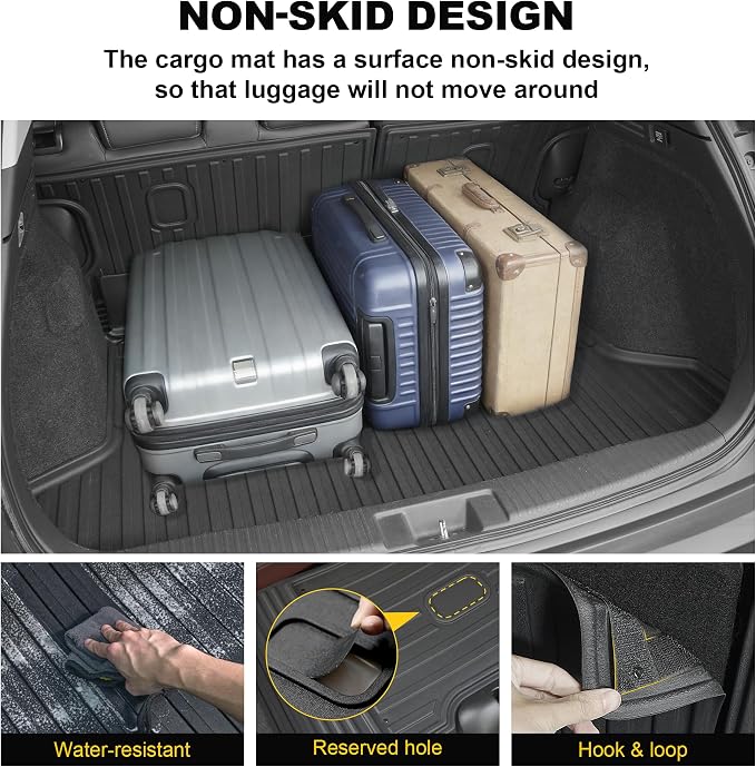 Full Set Floor Mats for Honda HRV 2016-2022 | All Weather TPE Custom Fit HR-V Floor Liners 1st & 2nd Row & Seat Back Mat & Cargo Mat