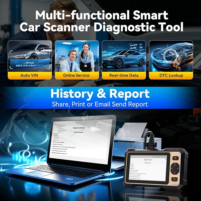 THINKCAR Scanner THINKSCAN 662 OBD2 Scanner Diagnostic Tool, Engine/ABS/SRS/Transmission Bidirectional Scan Tool, Scanner for Car with Active Test,12+ Reset Car Scanner,CAN-FD&FCA,Free Lifetime Update