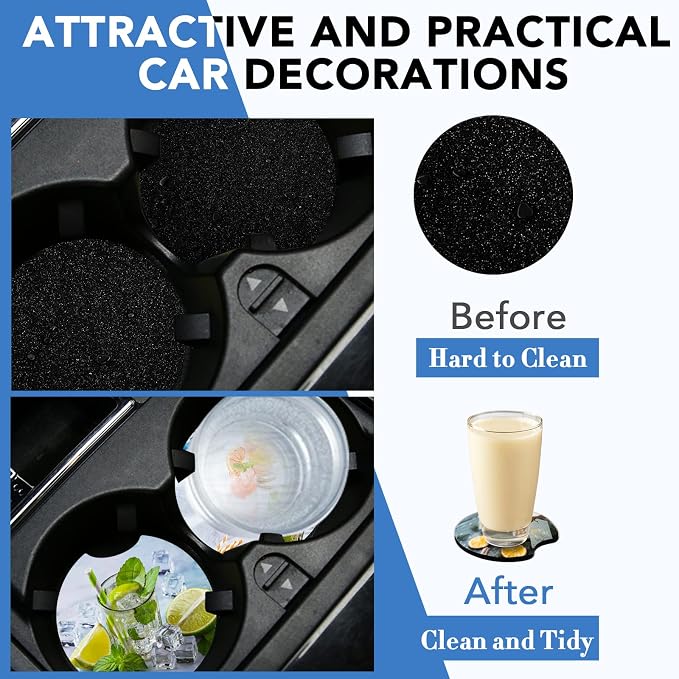 150 PCS Sublimation Blank Car Coasters, 2.75 in Circular Opening Blank Sublimation Coasters for Sublimation Thermal Transfer Heat Press Printing