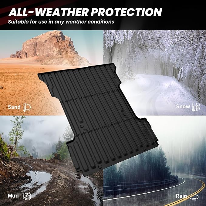 LASFIT 6.5ft Bed Mat for Ford F-150 2026 2025 2024 Truck Box All Weather Protector TPE Durable Easy Clean Bed Liner for F150-Not Fit for Drop in Bedlienr