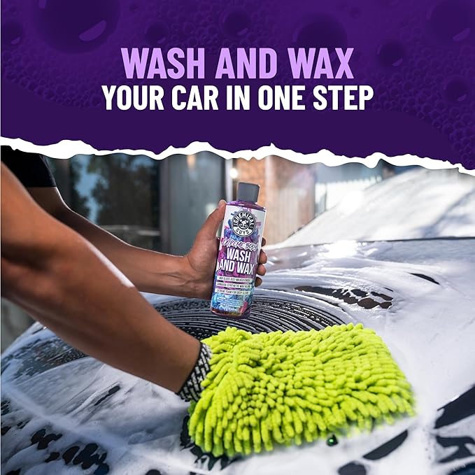 Chemical Guys, Extreme Bodywash & Wax Car Wash Soap, Grape Scent, 16 oz | Thick clinging foam in cannons, guns or buckets, carnauba adds gloss, gentle on wax and sealant, grape scent