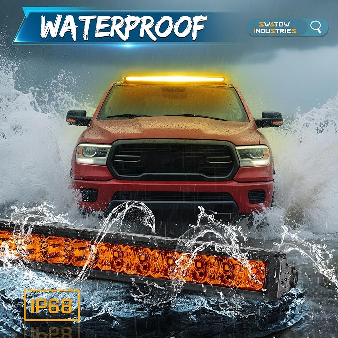 40 Inch Light Bar Amber 40 Inch Slim LED Light Bar Spot Flood Offorad Driving Lights Roof Mount Roof Rack Lights for UTV Polaris RZR Can-am x3 SxS Wrangler Truck Pickup SUV