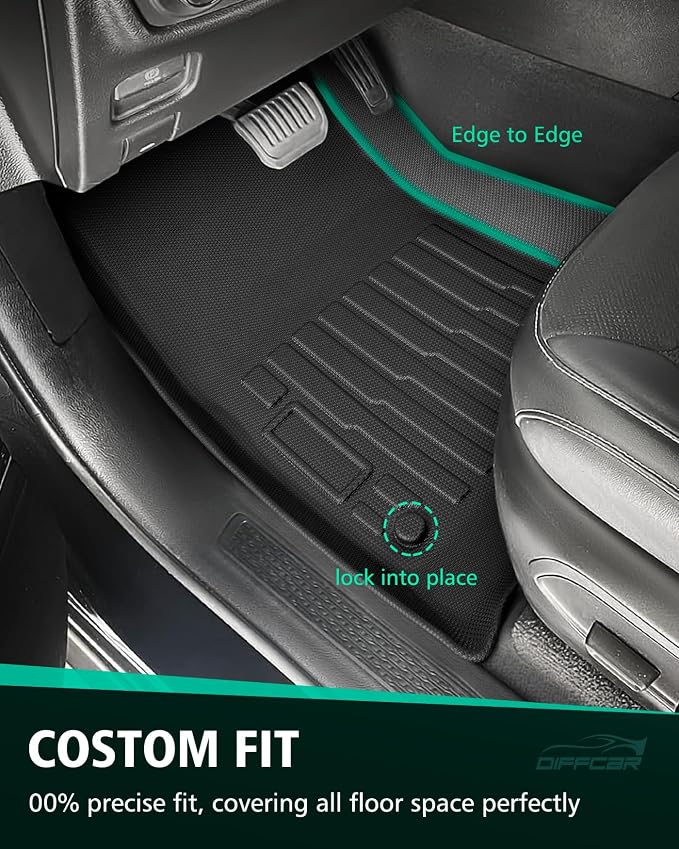 Car Floor Mats for Jeep Wrangler: 2007-2018 JK 2-Door & JKU 4-Door, All Weather Rubber Car Accessories Front Row Liners, for Wrangler 2007 2008 2009 2010 2011 2012 2013 2014 2015 2016 2017 2018 Black