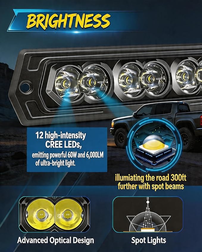 Flush Mount LED Pods 7 Inch Spot Beam Backup Reverse Light with DT Harness | Flush Mount LED Reverse Light 60W Spot Beam 6000LM, 300ft Range. Bumper Lights IP68 Screwless for Truck Pickup SUV Off Road