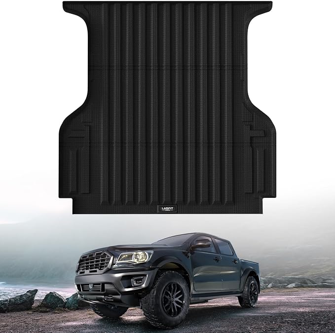LASFIT 5.0ft Bed Mat for Ford Ranger 2023 2022 2021 2020 2019 Truck Bed TPE All Weather Protector Easy Clean Durable Bed Liner - Not Fit for Drop in Bedlienr